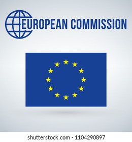 European Union comissions flag vector illustration isolated on modern background with shadow.