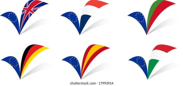 European Union Countries flags set I