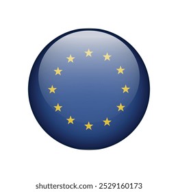 European Union country circle icon flag. Vector illustration