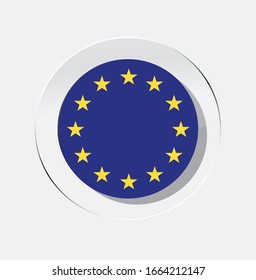 European Union Country Flag Circle Icon With A White Background