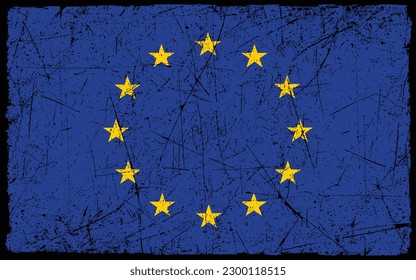 European Union distress Flag vector.
