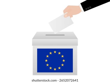 Eleições na União Europeia. Conceito de Eleição. Ilustração de vetor. 