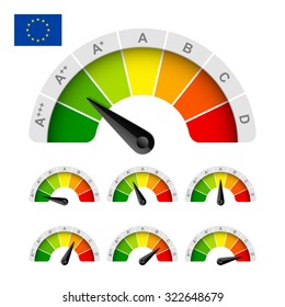 European Union energy efficiency rating. Vector. 