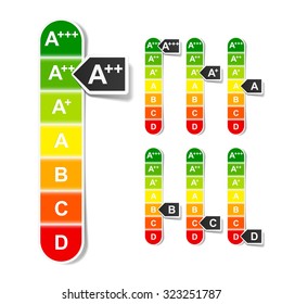 European Union energy efficiency rating. Vector.