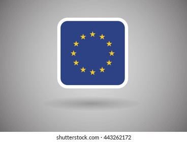 European Union (EU) flag icon quadrate.vector eps10 illustration.