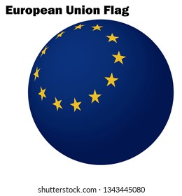 European Union (EU) flag made of spheres, 3D, vector data