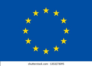 European Union EU Official Flag Symbol Icon Flat Vector