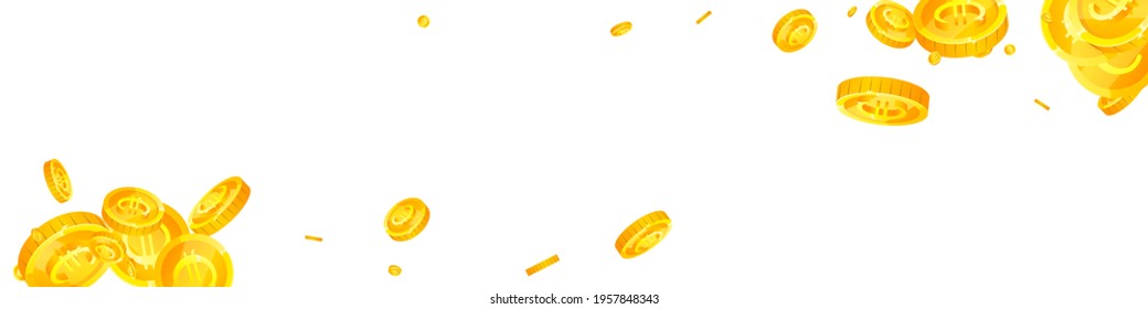 European Union Euro coins falling. Bewitching scattered EUR coins. Europe money. Perfect jackpot, wealth or success concept. Vector illustration.