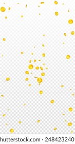 European Union Euro coins falling. Scattered gold EUR coins. Europe money. Global financial crisis concept. Vector illustration.