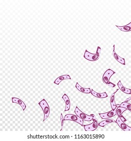 European Union Euro notes falling. Floating EUR bills on transparent background. Europe money. Appealing vector illustration. Ideal jackpot, wealth or success concept.