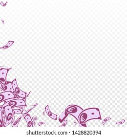 European Union Euro notes falling. Messy EUR bills on transparent background. Europe money. Alluring vector illustration. Valuable jackpot, wealth or success concept.