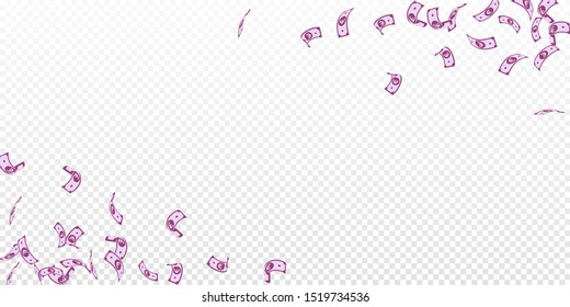European Union Euro notes falling. Sparse EUR bills on transparent background. Europe money. Artistic vector illustration. Nice jackpot, wealth or success concept.