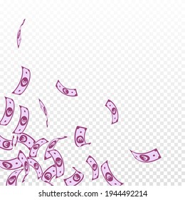 European Union Euro notes falling. Floating EUR bills on transparent background. Europe money. Appealing vector illustration. Fine jackpot, wealth or success concept.