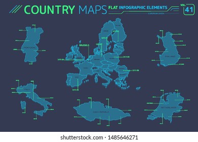 European Union Finland Czech Republic Netherlands Stock Vector (Royalty ...