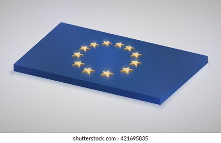 European Union flag in 3D, vector