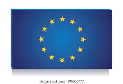 European Union flag as art object.Vector illustration.