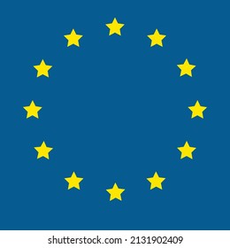 European Union flag. Blue background of yellow stars. Vector illustration