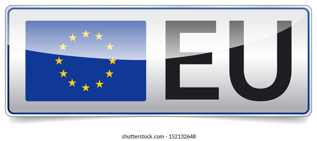 European union flag board with black EU text