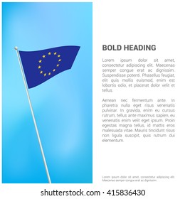 European Union flag Brochure - Vector Flyer Cover Page Design
