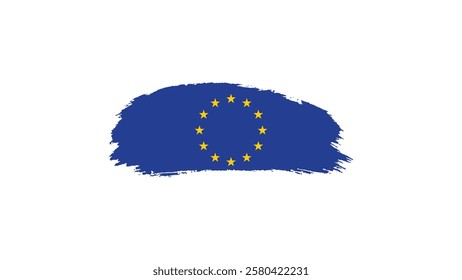 European Union flag in brush stroke effect on white background, National flag of European Union with brush stroke effects Vector illustration EPS10