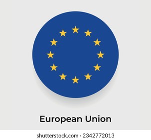 European Union flag bubble circle round shape icon vector illustration