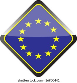 botón de bandera de la Unión Europea