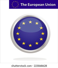 European union flag button