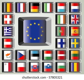 European union flag buttons