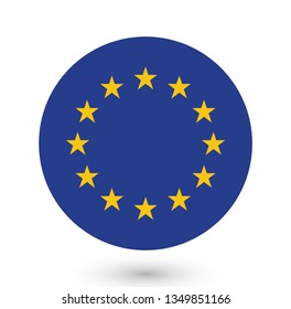 Bandera de la Unión Europea en un círculo - vector
