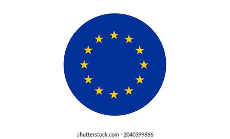 European Union flag circle, Vector image and icon