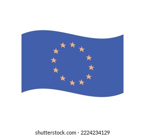 European union flag and countries star symbol flat vector illustration.