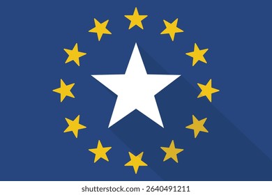 European Union Flag Design with Central Star.