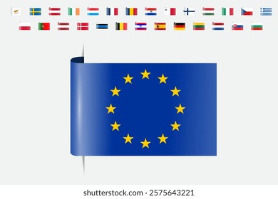 European Union Flag Display with Member State Flags