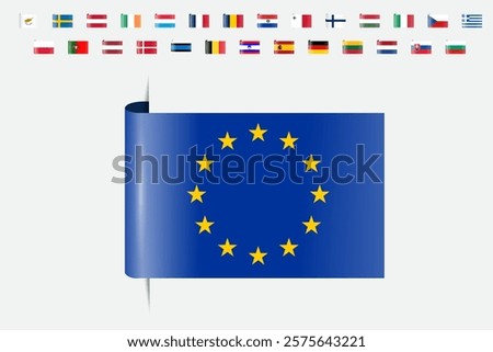 European Union Flag Display with Member State Flags