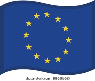 European Union flag emoticon Vector illustration