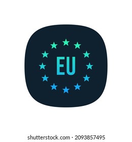European union flag EU button. Stock vector illustration isolated