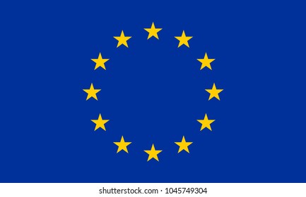 European Union flag. EU symbol with official colors. Vector illustration.