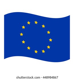 European Union flag. EU flag vector flying