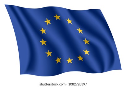 European Union flag. European Flag. Flag of Europe. International organization flag.