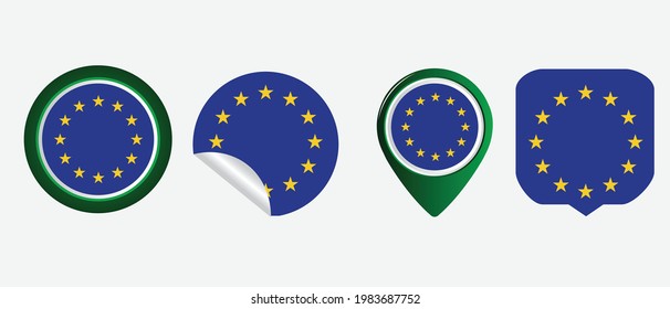 European Union flag. flat icon symbol vector illustration
