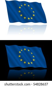 European Union Flag Flowing