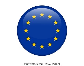 European Union Flag icon, Round flag of europe icon design, EU circle design, vector illustration isolated on white background