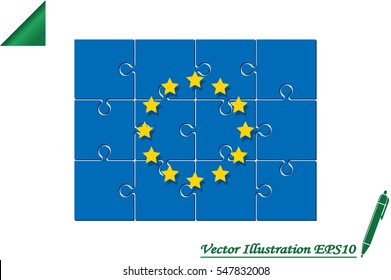 European Union flag icon vector illustration.