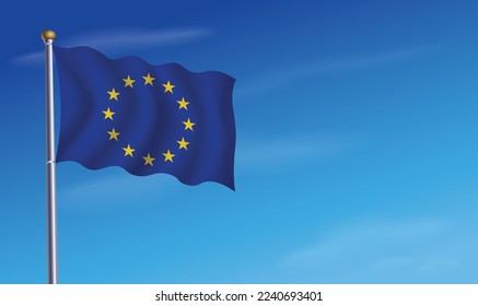 European Union Flag for Independence Day Background  Vector Illustration