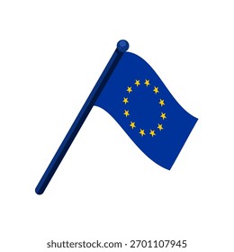 Bandera de la Unión Europea aislada, Ilustración vectorial