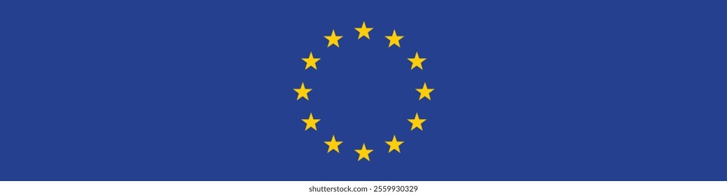 European Union flag long banner digital vector illustration