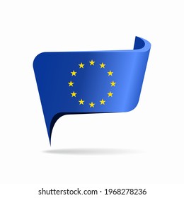 European Union flag map pointer layout. Vector illustration.