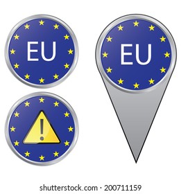 European union flag marker and button