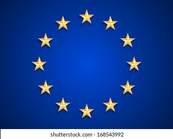 European Union flag with Metal Stars