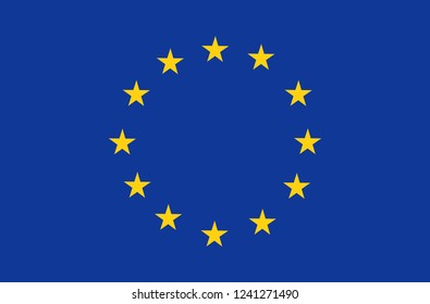 European union flag, official colors and proportion correctly. Patriotic EU symbol, banner, element, design, background. Correct size, colors. Official vector flag of European Union ( EU )